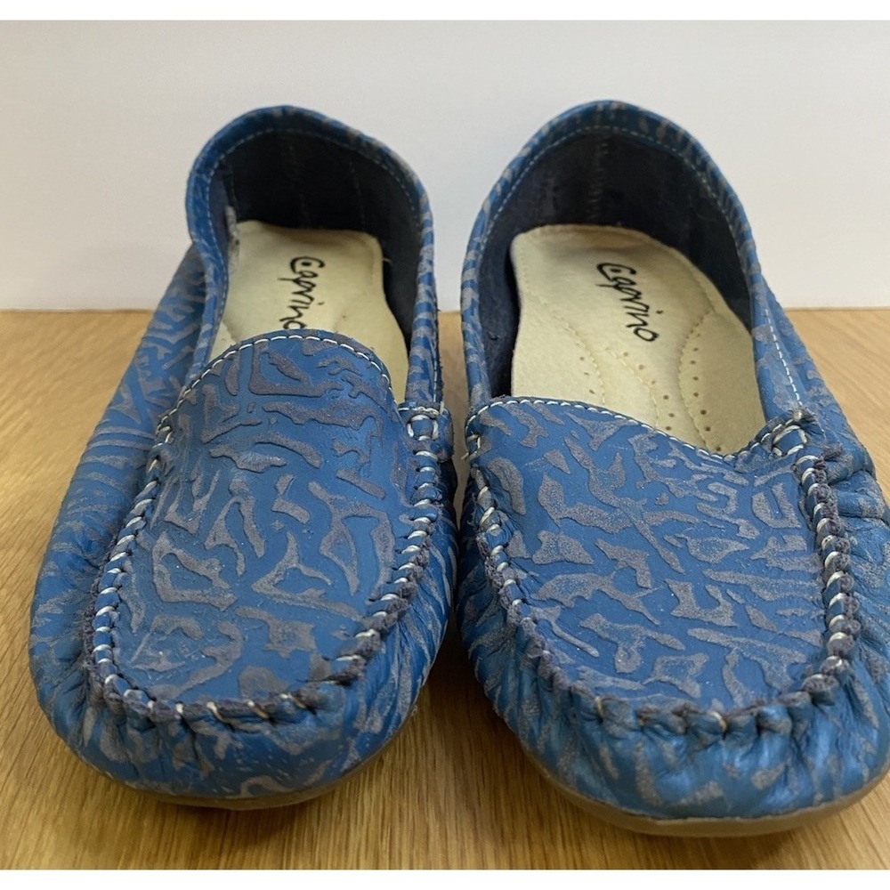 Caprino Loafers Womens U.S Sz 5.5/6 EU 36 Blue Slip On Driving Moccasin Shoe‎